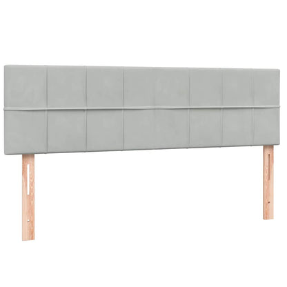 Boxspring met matras fluweel lichtgrijs 140x210 cm