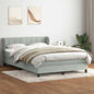 Boxspring met matras fluweel lichtgrijs 140x210 cm