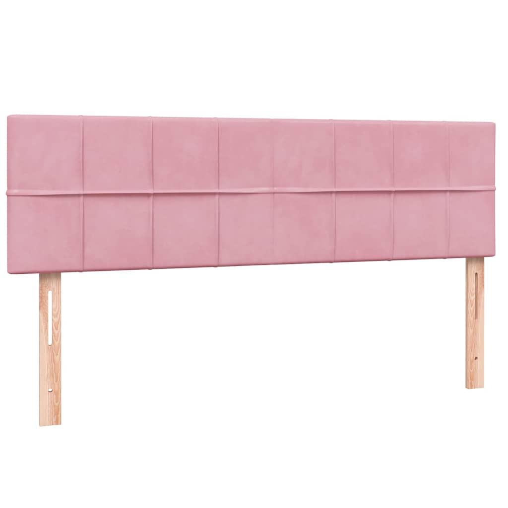Boxspring met matras fluweel roze 140x210 cm