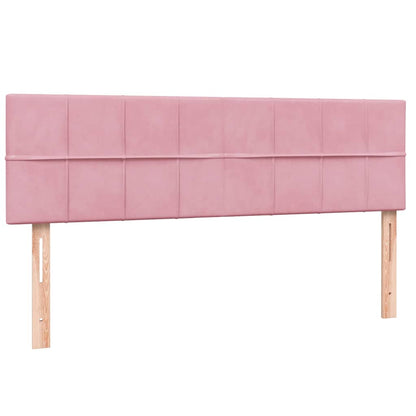 Boxspring met matras fluweel roze 140x210 cm