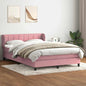 Boxspring met matras fluweel roze 140x210 cm