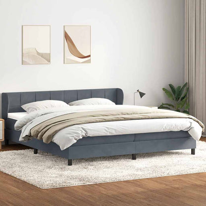 Boxspring met matrassen fluweel donkergrijs 200x210 cm