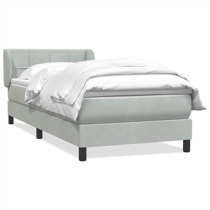 Boxspring met matras fluweel lichtgrijs 80x220 cm
