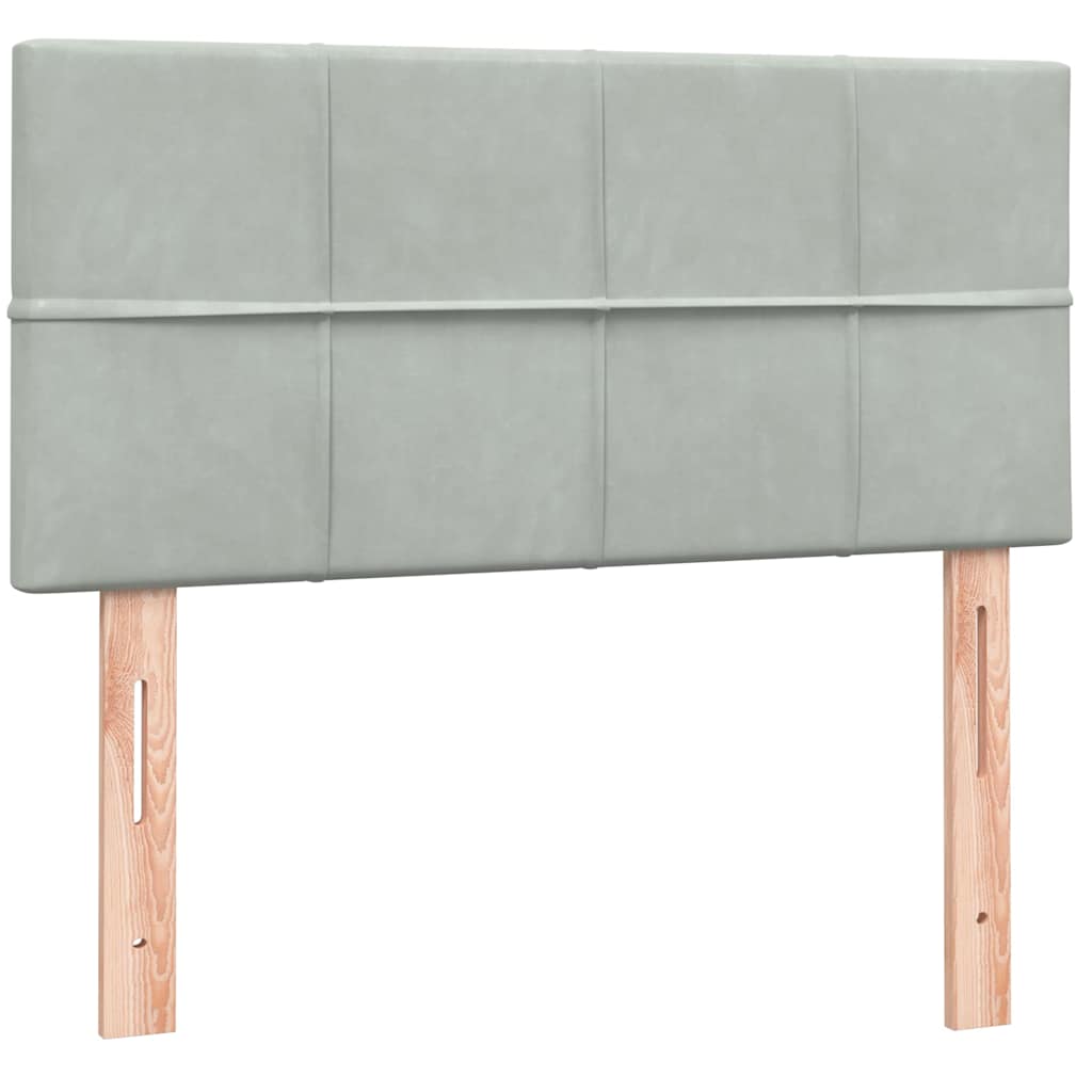 Boxspring met matras fluweel lichtgrijs 80x220 cm
