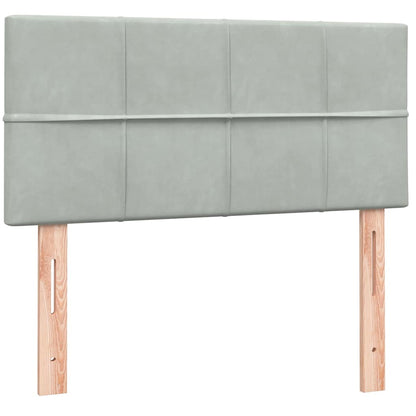 Boxspring met matras fluweel lichtgrijs 80x220 cm
