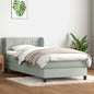 Boxspring met matras fluweel lichtgrijs 80x220 cm