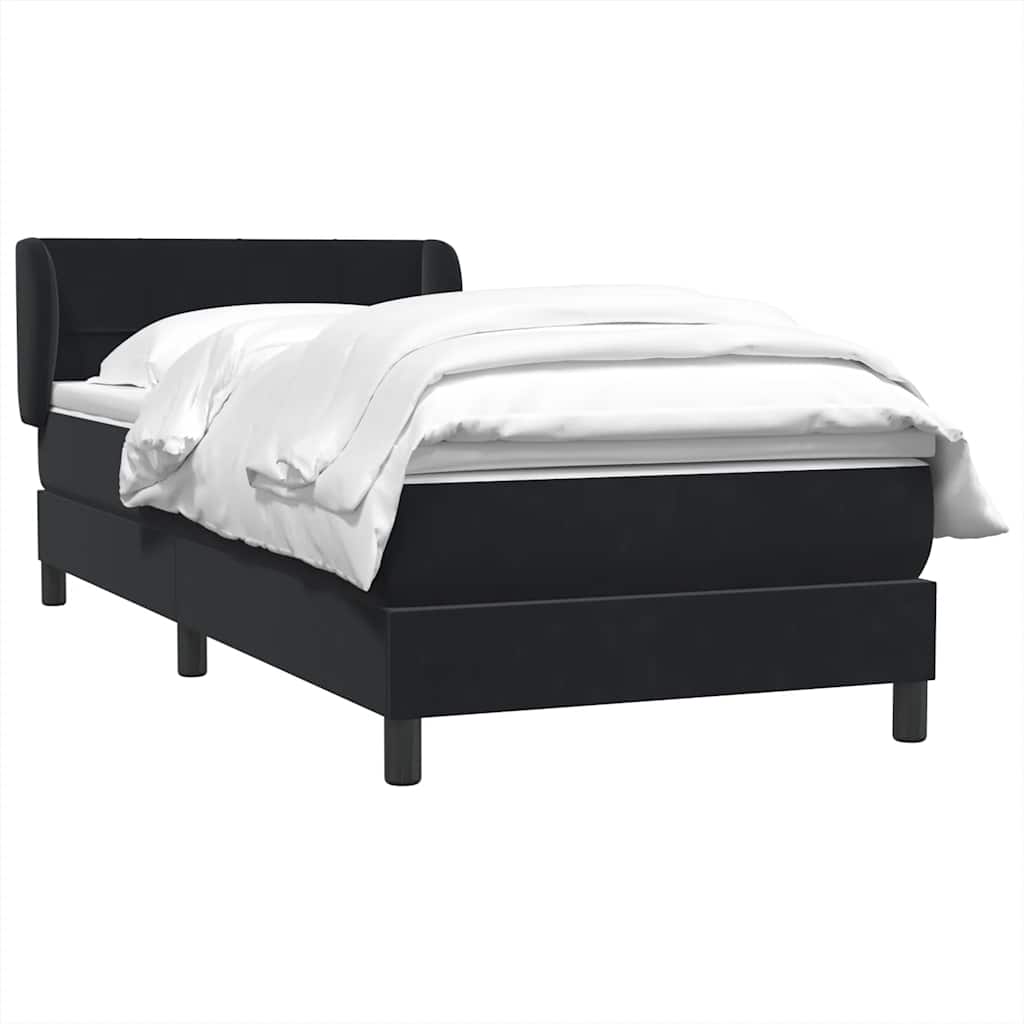 Boxspring met matras fluweel zwart 80x220 cm