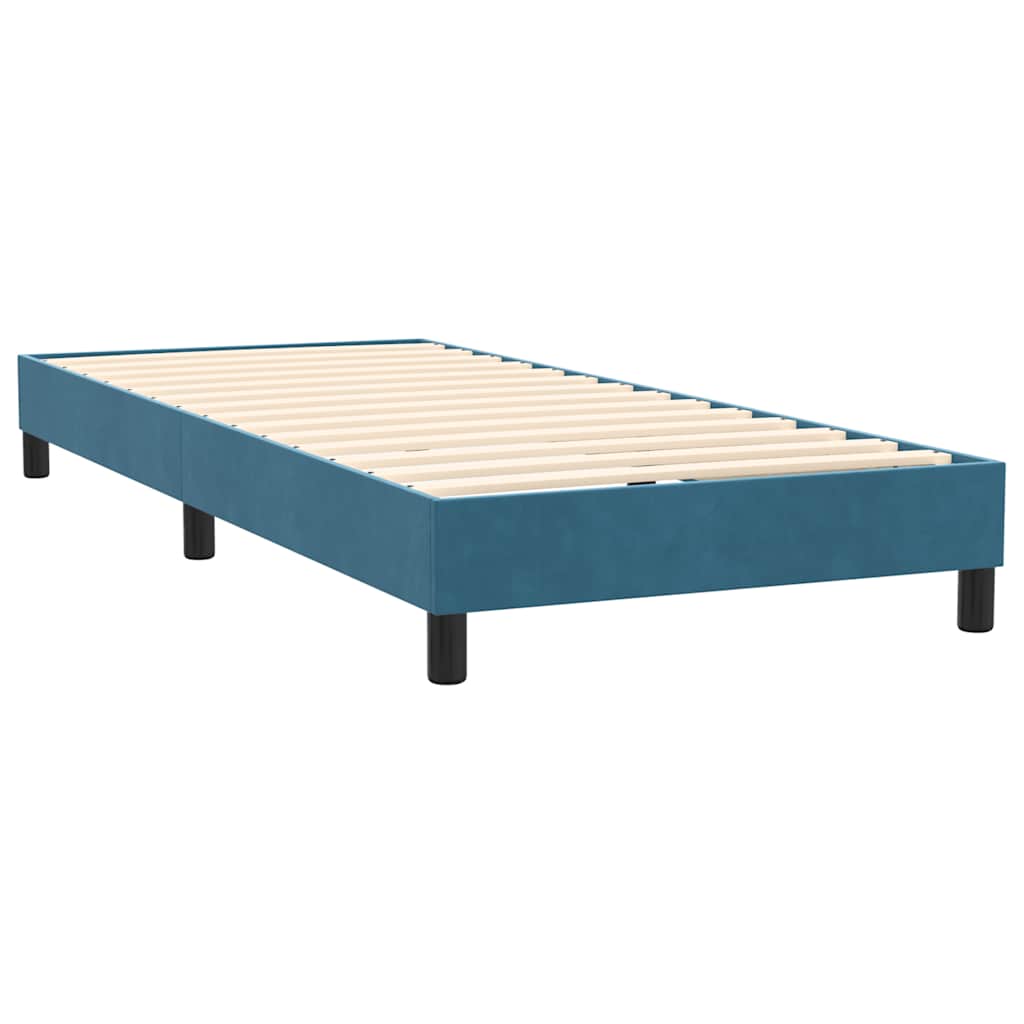 Boxspring met matras fluweel donkerblauw 80x220 cm