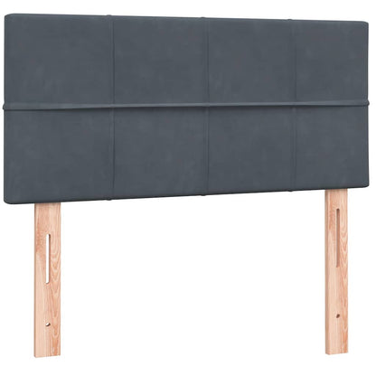 Boxspring met matras fluweel donkergrijs 90x220 cm