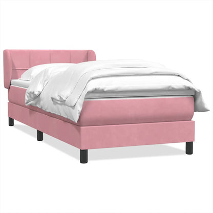 Boxspring met matras fluweel roze 90x220 cm