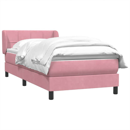 Boxspring met matras fluweel roze 90x220 cm