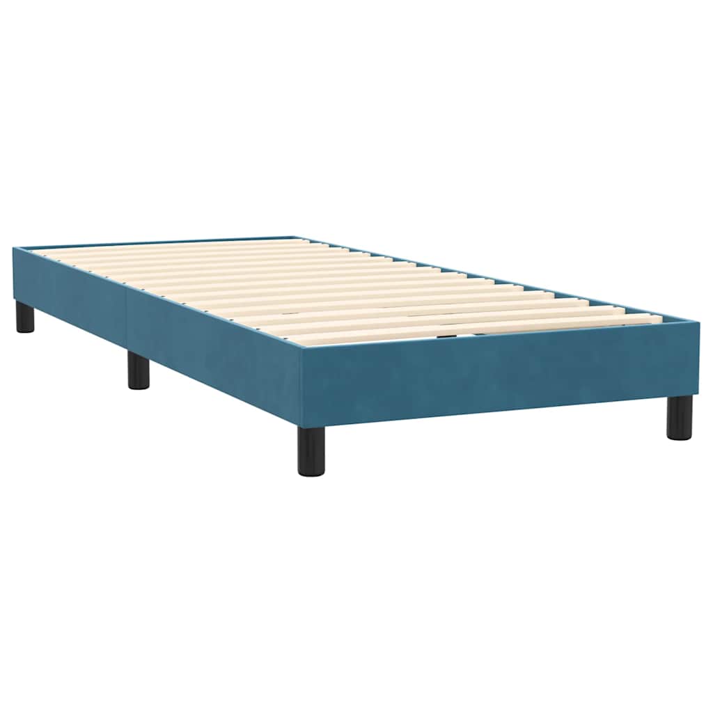 Boxspring met matras fluweel donkerblauw 100x220 cm