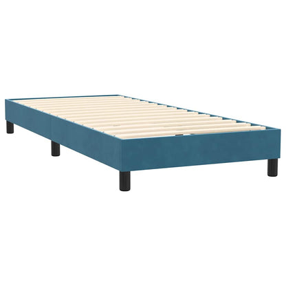 Boxspring met matras fluweel donkerblauw 100x220 cm