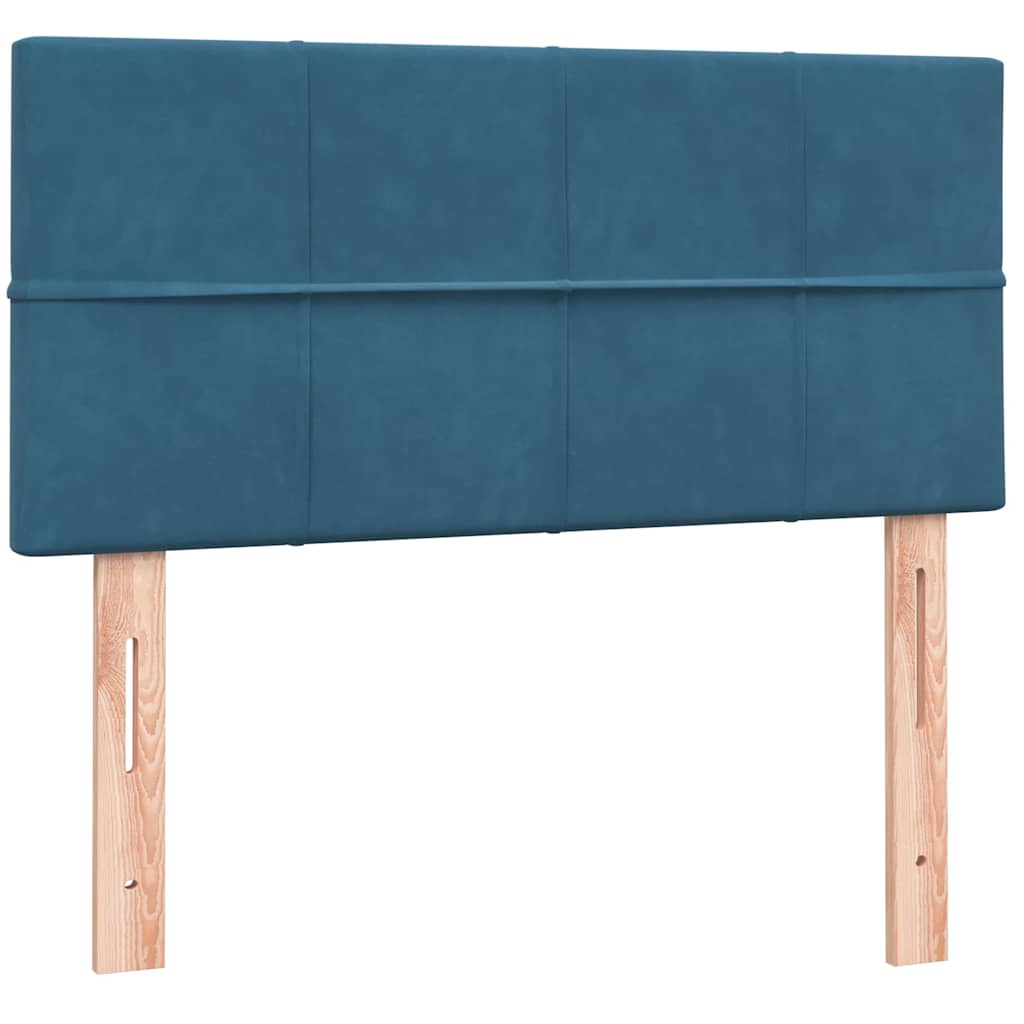 Boxspring met matras fluweel donkerblauw 100x220 cm