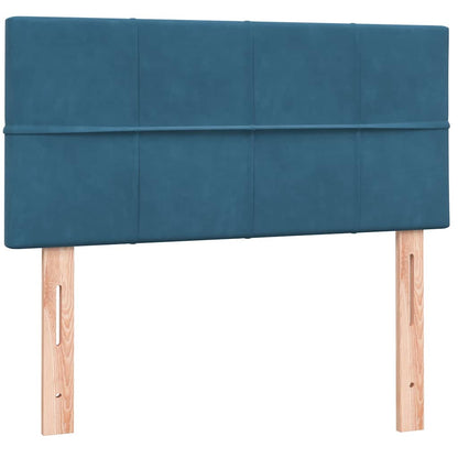 Boxspring met matras fluweel donkerblauw 100x220 cm