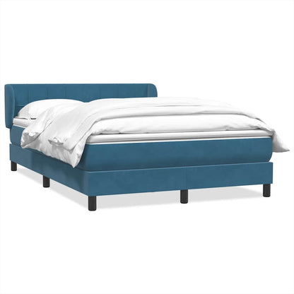 Boxspring met matras fluweel donkerblauw 160x220 cm