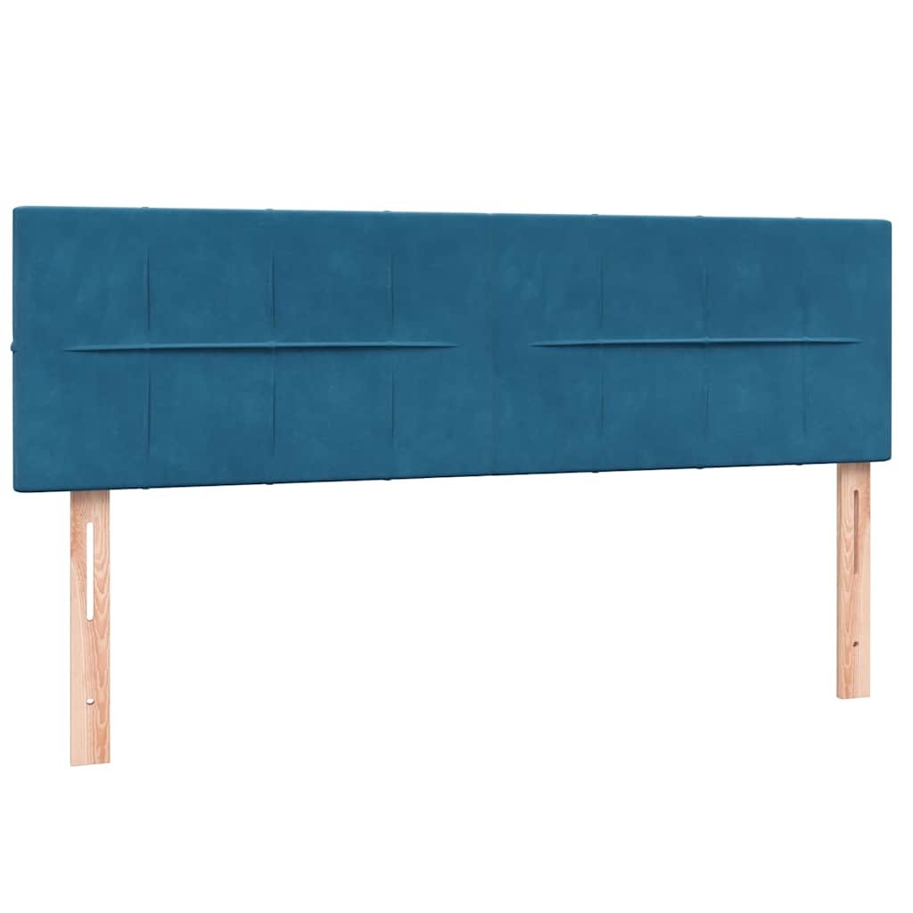 Boxspring met matras fluweel donkerblauw 160x220 cm