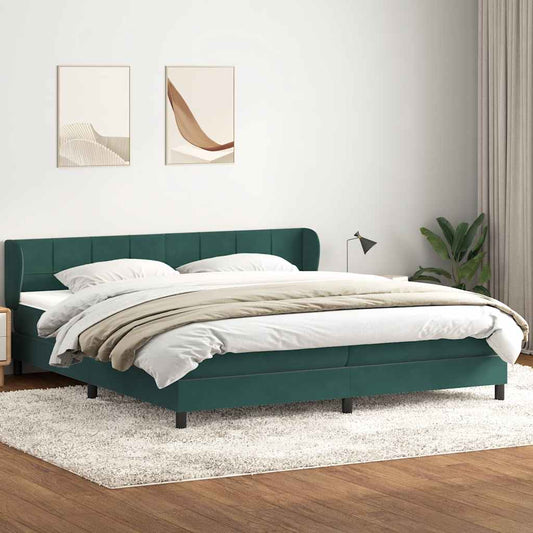 Boxspringbed met matrassen 180x220 cm fluweel donkergroen