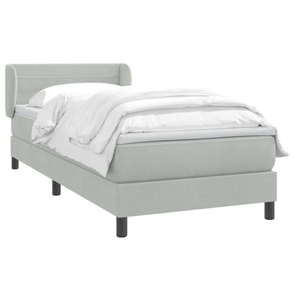 Boxspring met matras fluweel lichtgrijs 80x210 cm