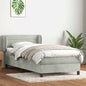 Boxspring met matras fluweel lichtgrijs 80x210 cm