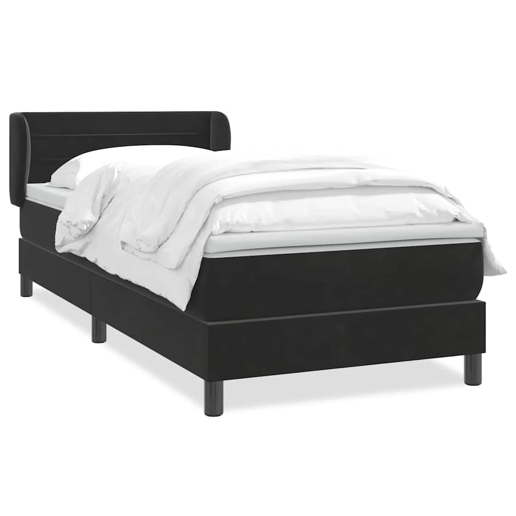 Boxspring met matras fluweel zwart 80x210 cm