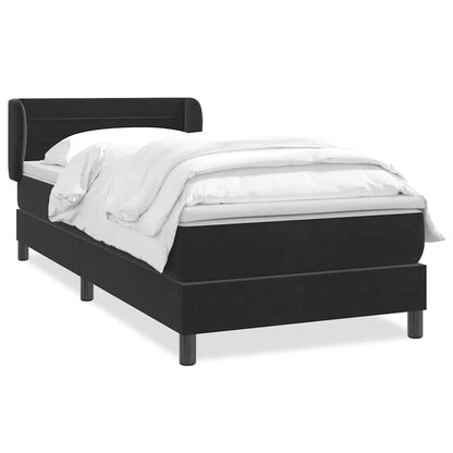 Boxspring met matras fluweel zwart 80x210 cm
