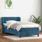 Boxspring met matras fluweel donkerblauw 80x210 cm