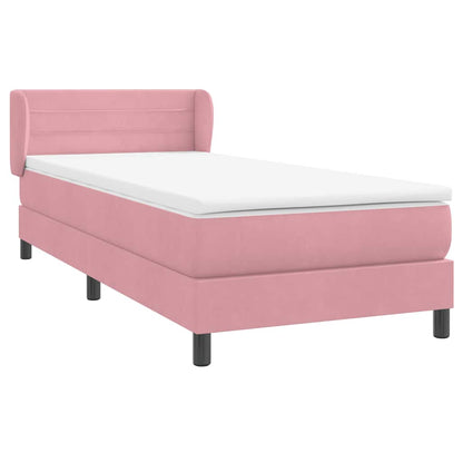 Boxspring met matras fluweel roze 80x210 cm
