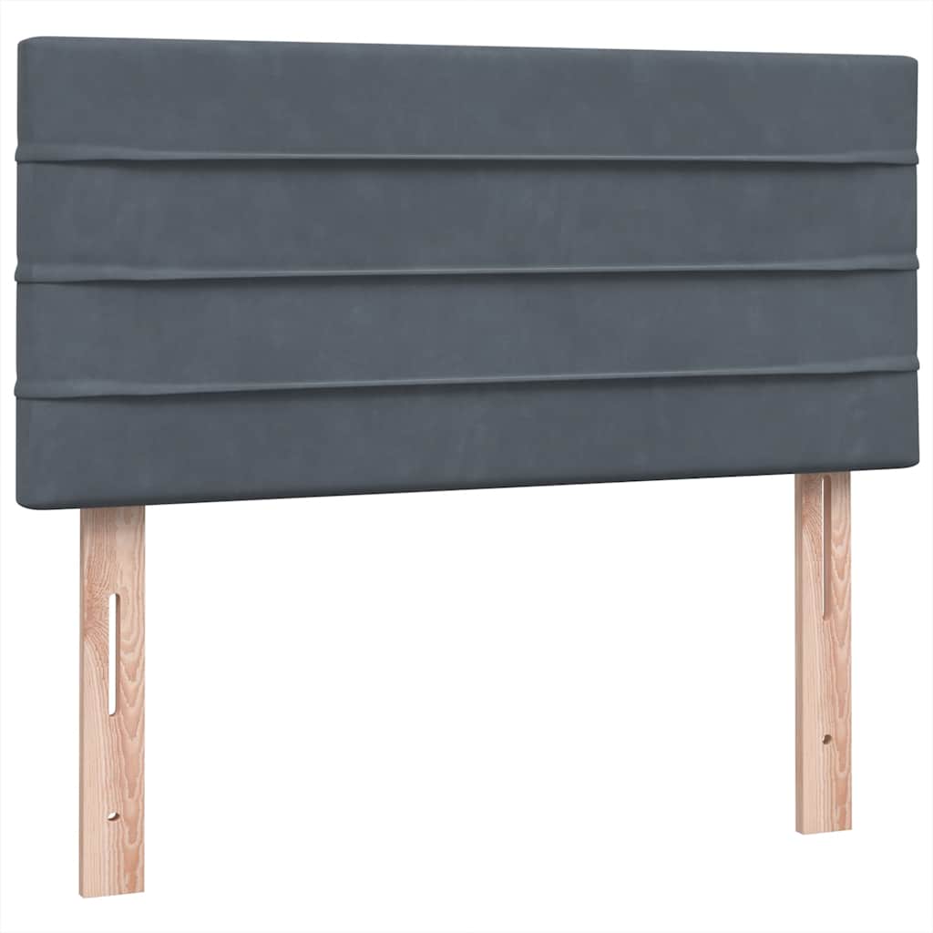 Boxspring met matras fluweel donkergrijs 90x210 cm