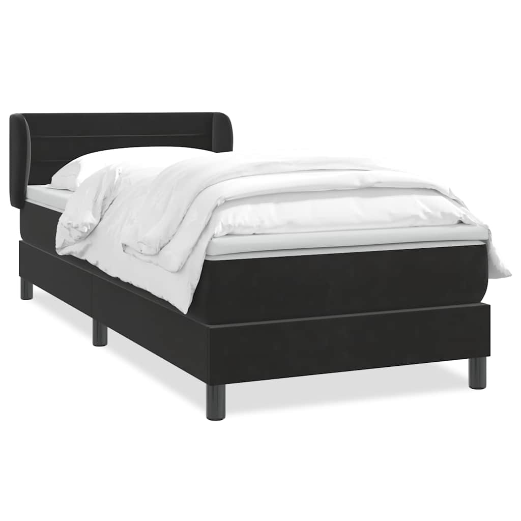 Boxspring met matras fluweel zwart 100x210 cm