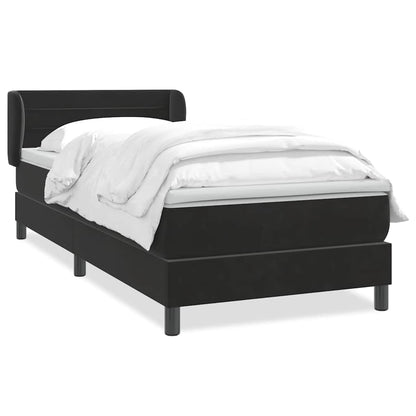 Boxspring met matras fluweel zwart 100x210 cm