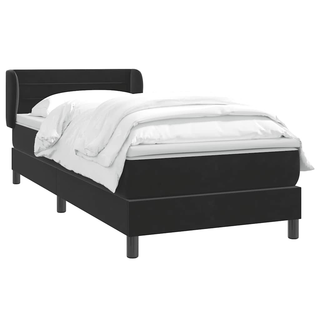 Boxspring met matras fluweel zwart 100x210 cm