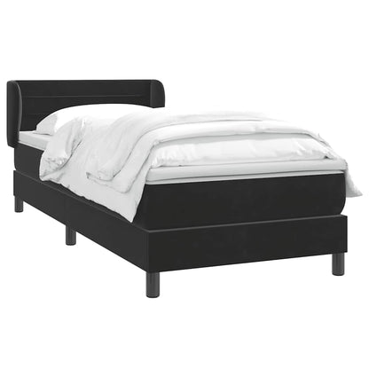 Boxspring met matras fluweel zwart 100x210 cm