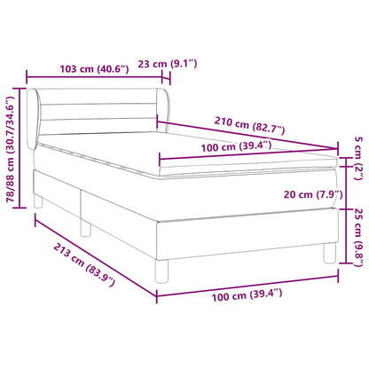 Boxspring met matras fluweel zwart 100x210 cm