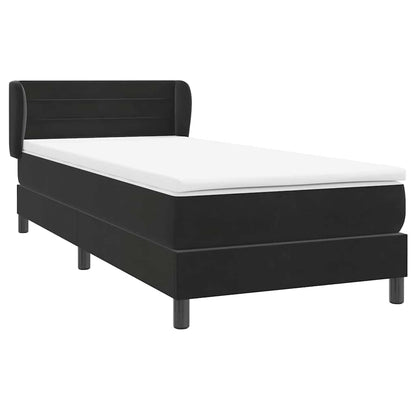 Boxspring met matras fluweel zwart 100x210 cm