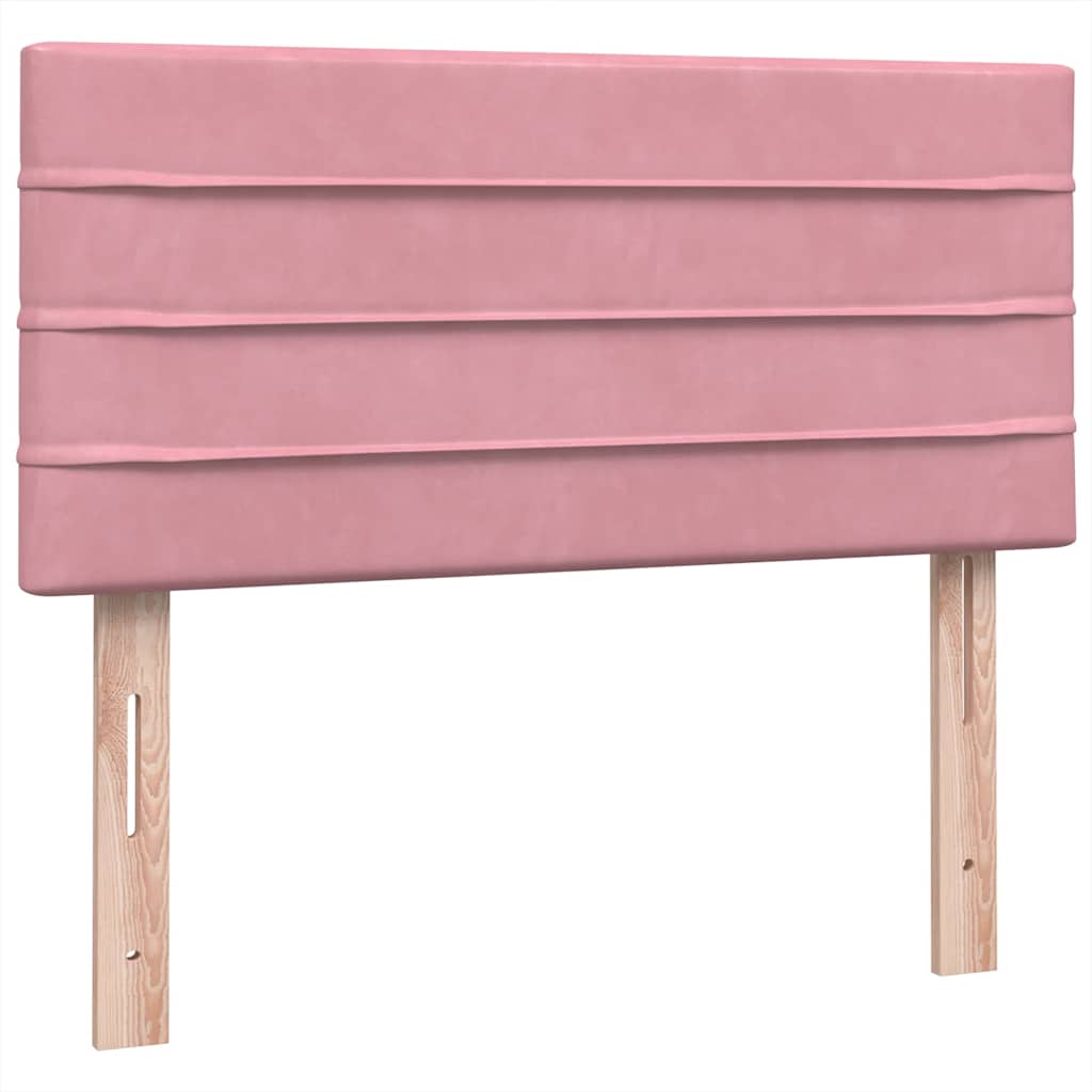 Boxspring met matras fluweel roze 100x210 cm