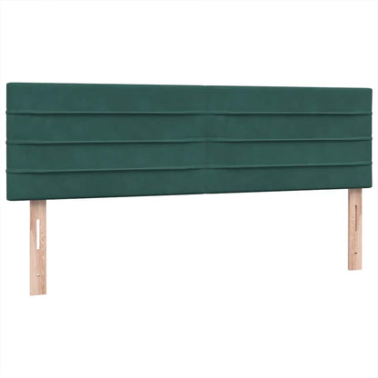 Boxspring met matras fluweel donkergroen 140x210 cm