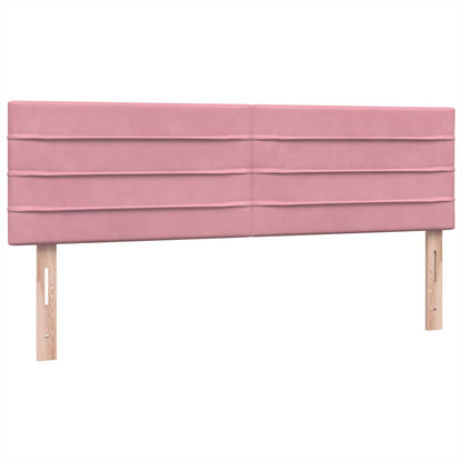 Boxspring met matras fluweel roze 140x210 cm