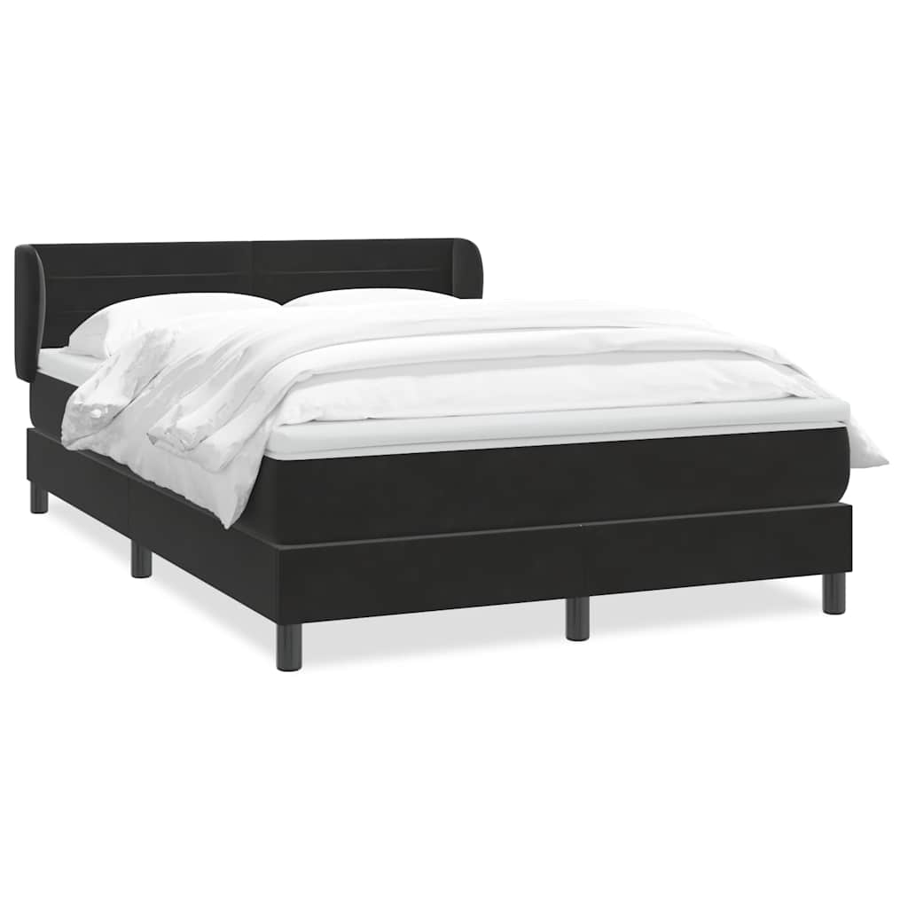 Boxspring met matras fluweel zwart 160x210 cm