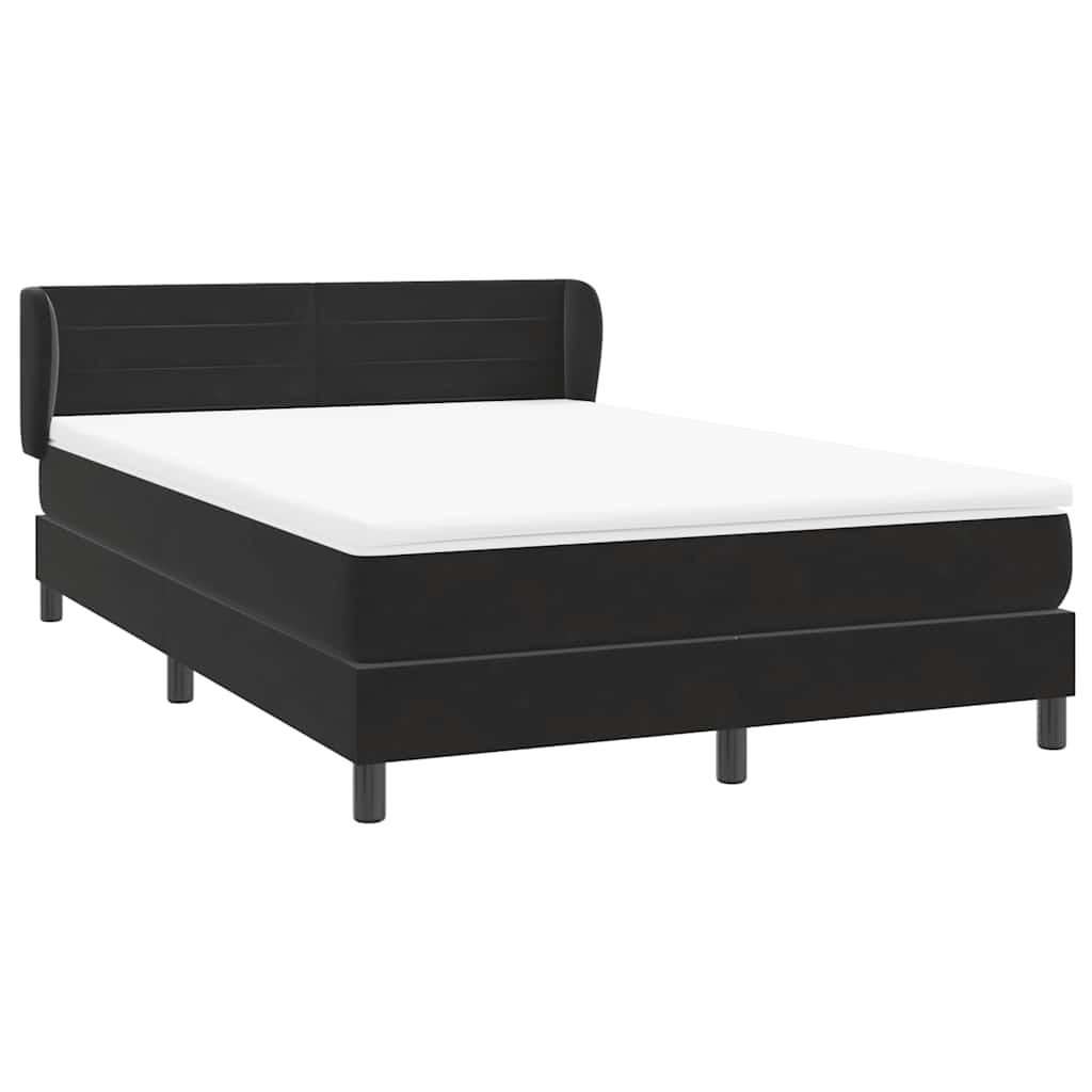 Boxspring met matras fluweel zwart 160x210 cm