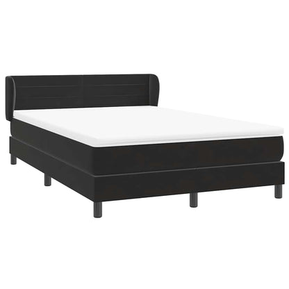 Boxspring met matras fluweel zwart 160x210 cm