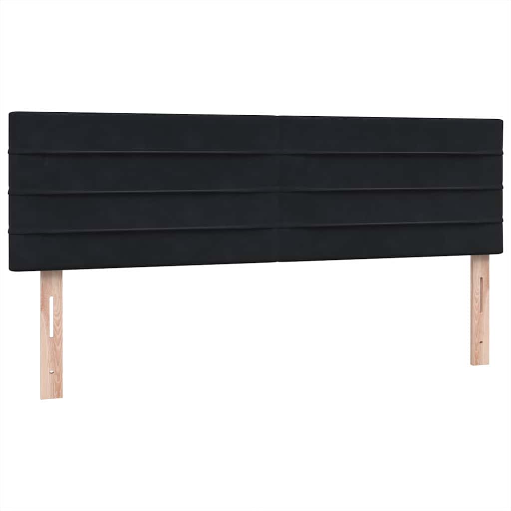 Boxspring met matras fluweel zwart 160x210 cm