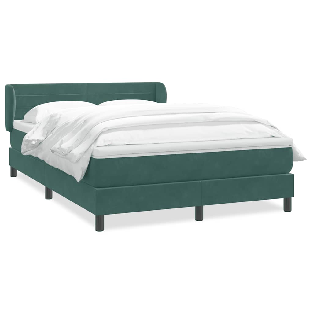 Boxspring met matras fluweel donkergroen 160x210 cm