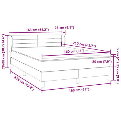 Boxspring met matras fluweel donkergroen 160x210 cm