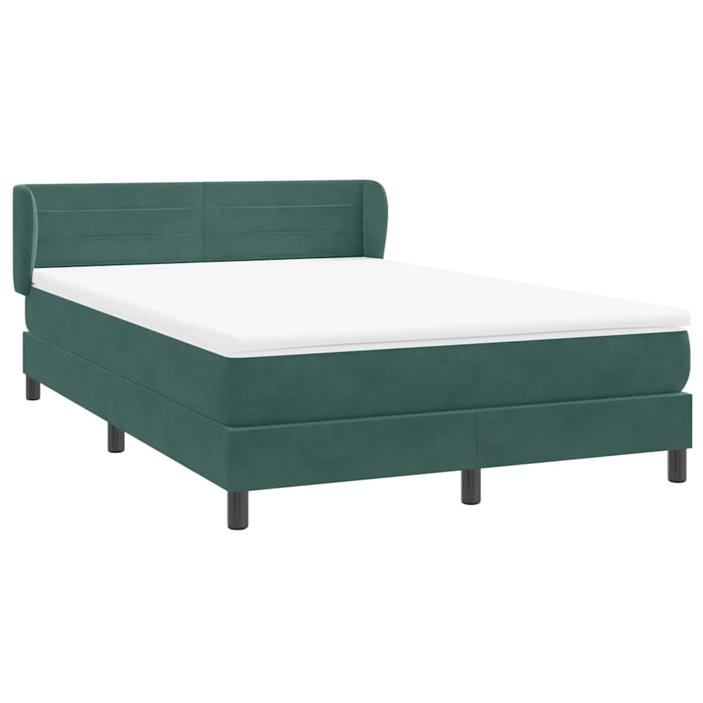 Boxspring met matras fluweel donkergroen 160x210 cm