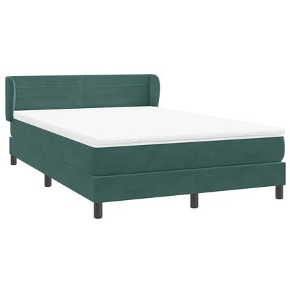 Boxspring met matras fluweel donkergroen 160x210 cm