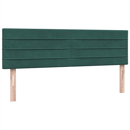 Boxspring met matras fluweel donkergroen 160x210 cm