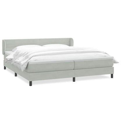 Boxspring met matrassen fluweel lichtgrijs 200x210 cm