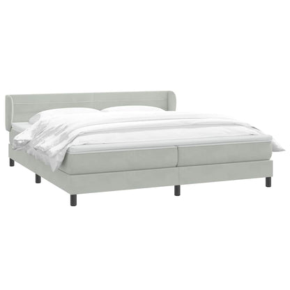 Boxspring met matrassen fluweel lichtgrijs 200x210 cm