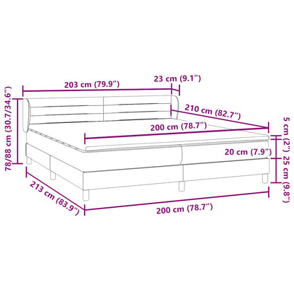 Boxspring met matrassen fluweel lichtgrijs 200x210 cm
